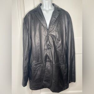 Jones New York XLT Men's Dark 100% Leather Coat